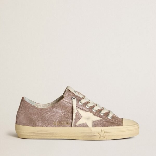 V-Star in light brown metallic suede with cream leather star