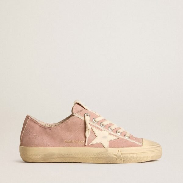 V-Star in pink suede with cream leather star